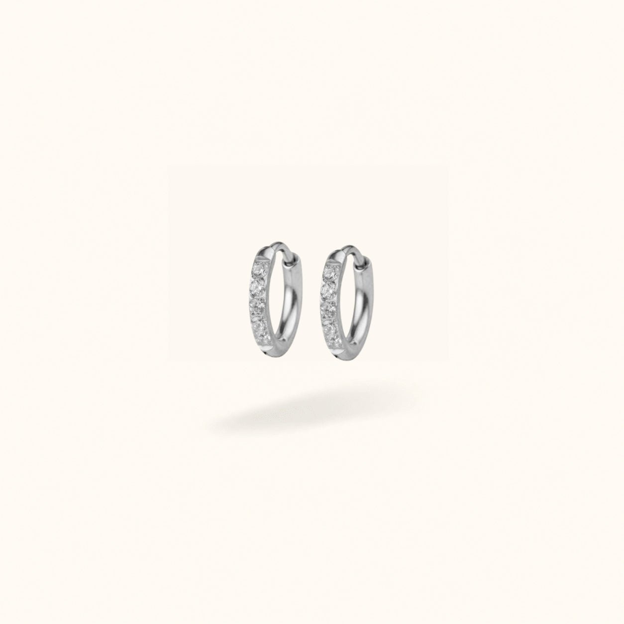 Silver Titanium Crystal Huggies - Huggies - Lulu Ave Body Jewelery