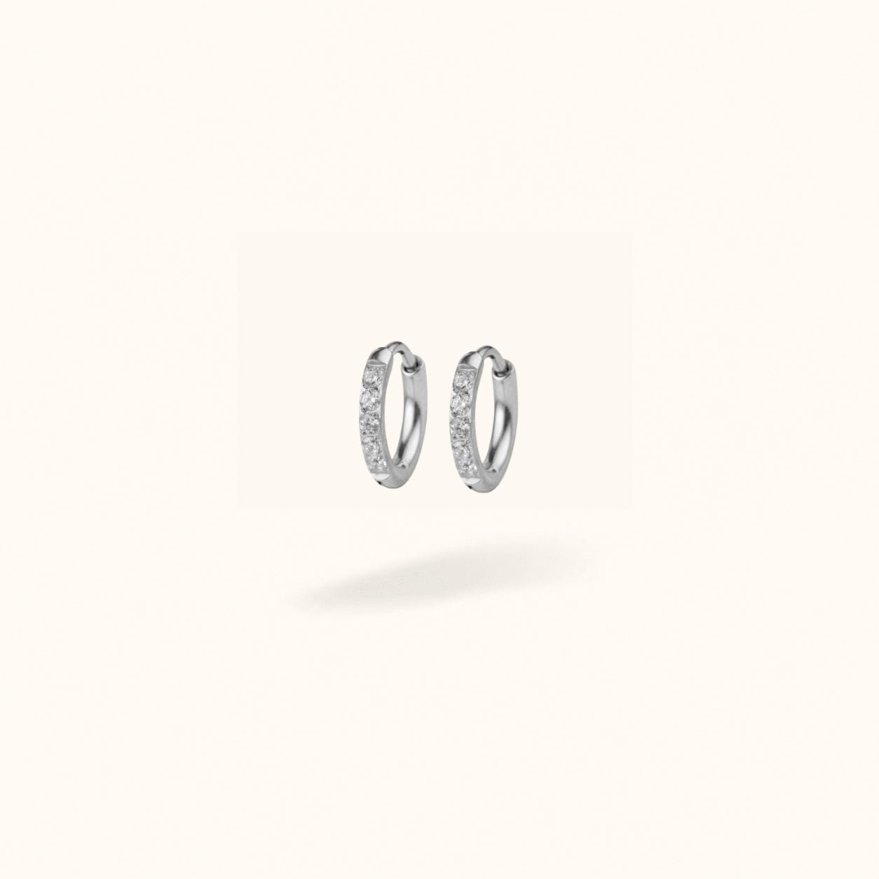 Silver Titanium Crystal Huggies - Huggies - Lulu Ave Body Jewelery