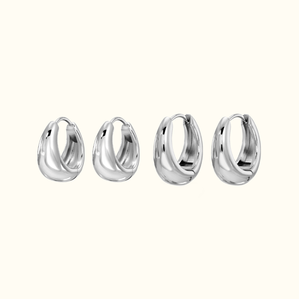 Silver Vermeil Tear Drop Huggies - Earrings - Lulu Ave Body Jewelery