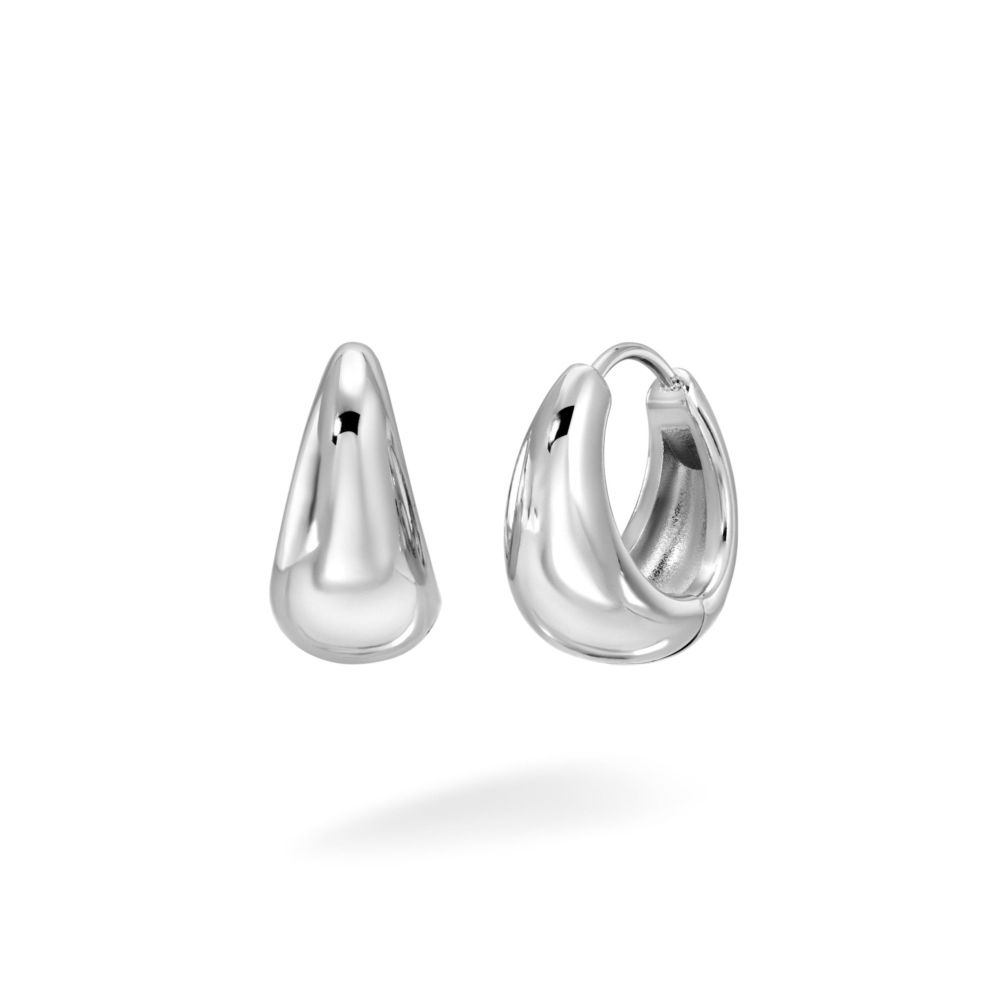 Silver Vermeil Tear Drop Huggies - Earrings - Lulu Ave Body Jewelery
