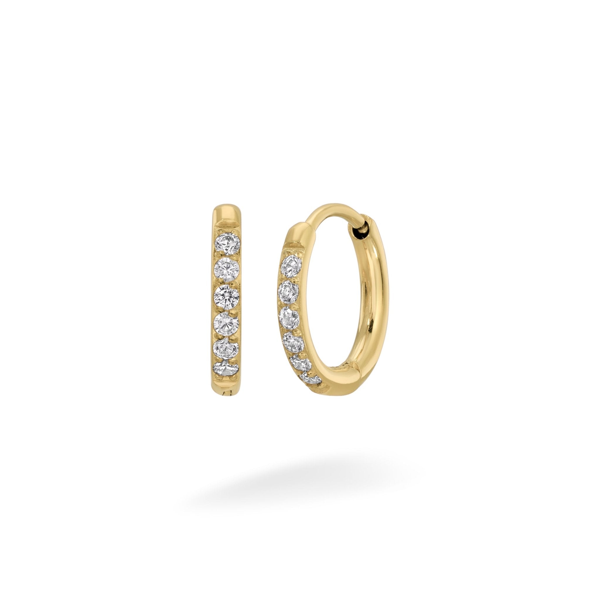 Small Gold Crystal Huggies - Huggies - Lulu Ave Body Jewelery