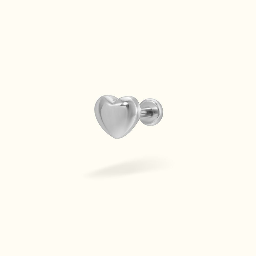 Titanium Bubble Heart Flat Back - Earrings - Lulu Ave Body Jewelery