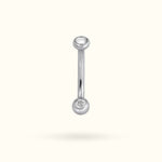 Titanium Crystal Bezel Curve Rook Barbell - Rook - Lulu Ave Body Jewelery