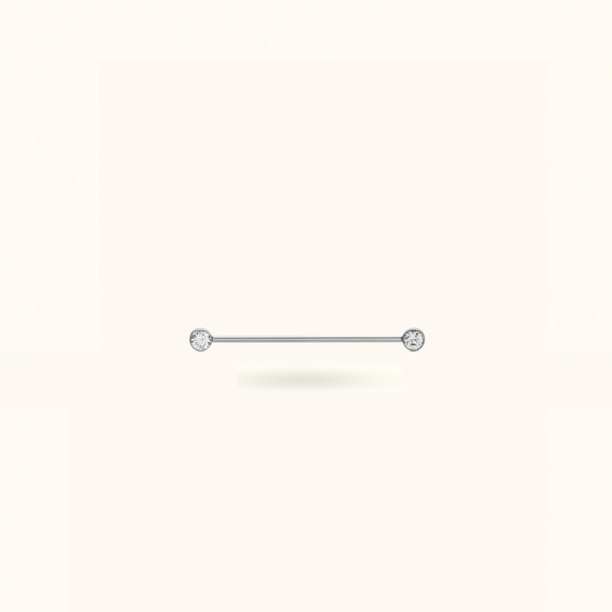 Titanium Crystal Bezel Push-Back Industrial Barbell - Threadless - Lulu Ave Body Jewelery
