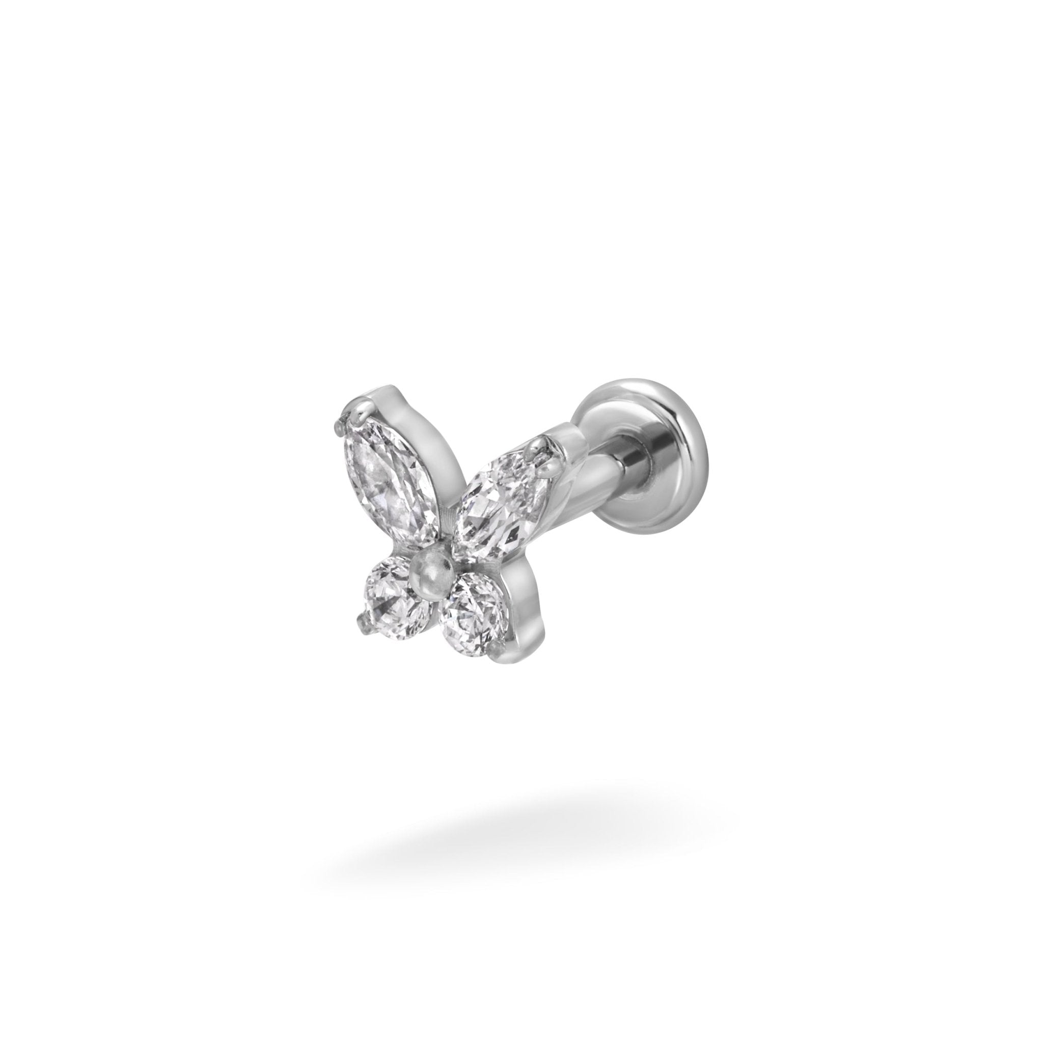 Titanium Crystal Butterfly - Earrings - Lulu Ave Body Jewelery