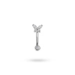 Titanium Crystal Butterfly Curve Rook Barbell - Rook - Lulu Ave Body Jewelery