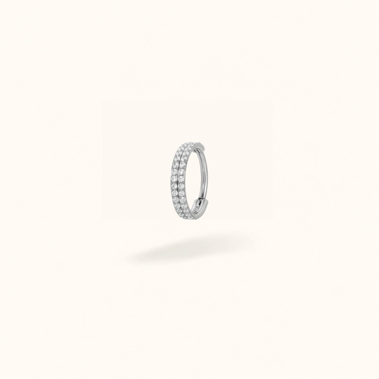 Titanium Crystal Double Hinged Ring - Hinged Ring - Lulu Ave Body Jewelery
