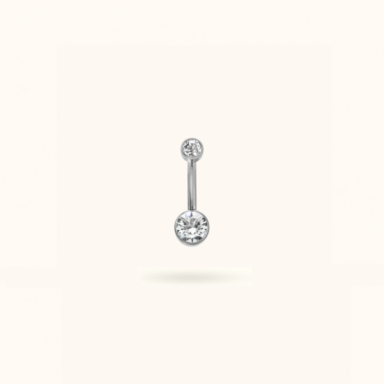 Titanium Crystal Flat Small Navel Barbell - Belly Rings - Lulu Ave Body Jewelery