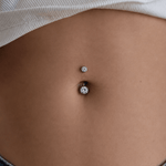 Titanium Crystal Flat Small Navel Barbell - Belly Rings - Lulu Ave Body Jewelery