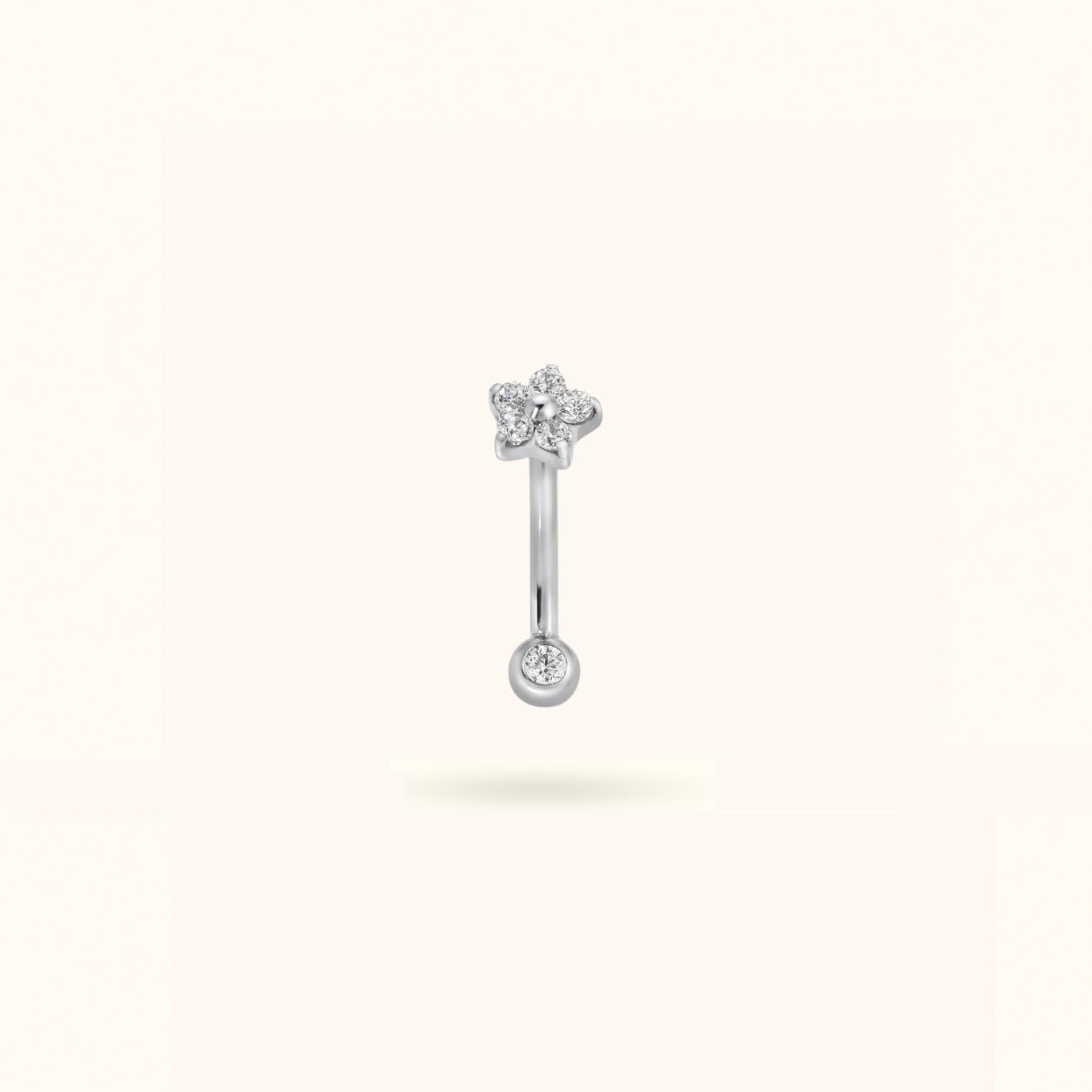 Titanium Crystal Flower Rook Barbell - Belly Rings - Lulu Ave Body Jewelery