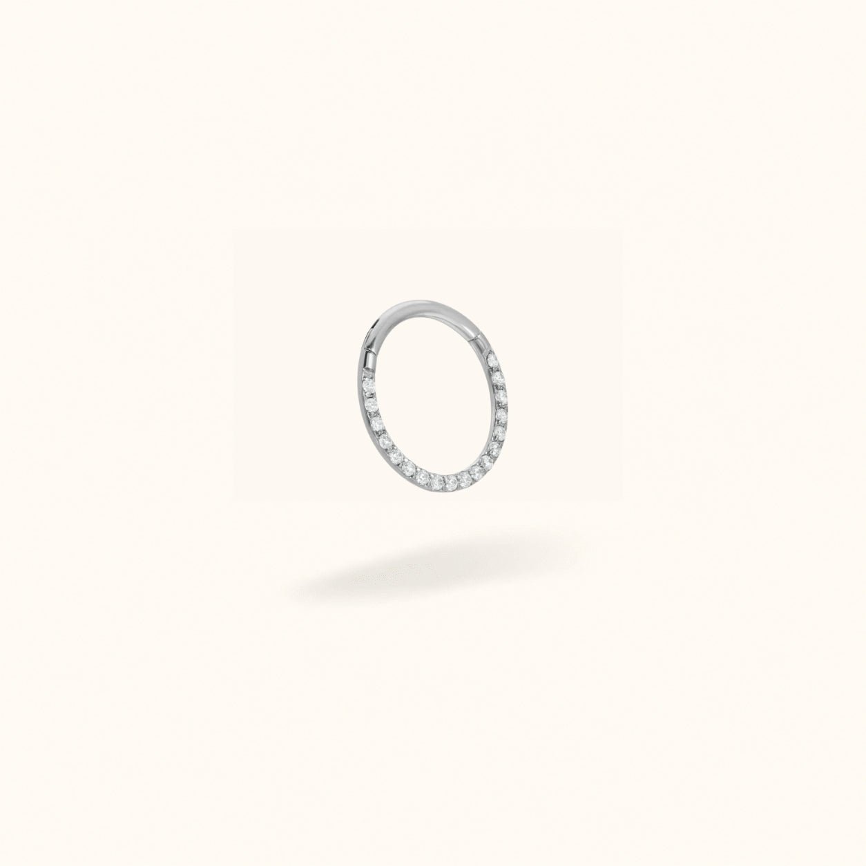 Titanium Crystal Front Hinged Ring - Hinged Ring - Lulu Ave Body Jewelery