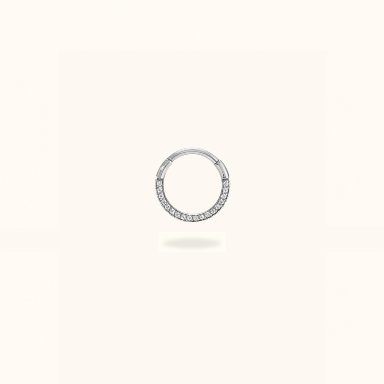 Titanium Crystal Full Hinged Ring - Hinged Ring - Lulu Ave Body Jewelery