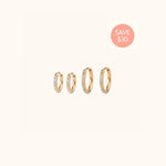 Titanium Crystal Huggies Set - Earrings - Lulu Ave Body Jewelry