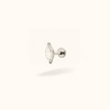 Titanium Crystal Single Marquise - Threadless - Lulu Ave Body Jewelery