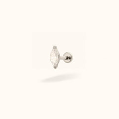 Titanium Crystal Single Marquise - Threadless - Lulu Ave Body Jewelery