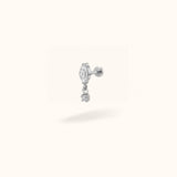 Titanium Crystal Single Marquise Dangle - Earrings - Lulu Ave Body Jewelery
