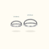 Titanium Crystal Stacked Hinge Ring - Hinged Ring - Lulu Ave Body Jewelery