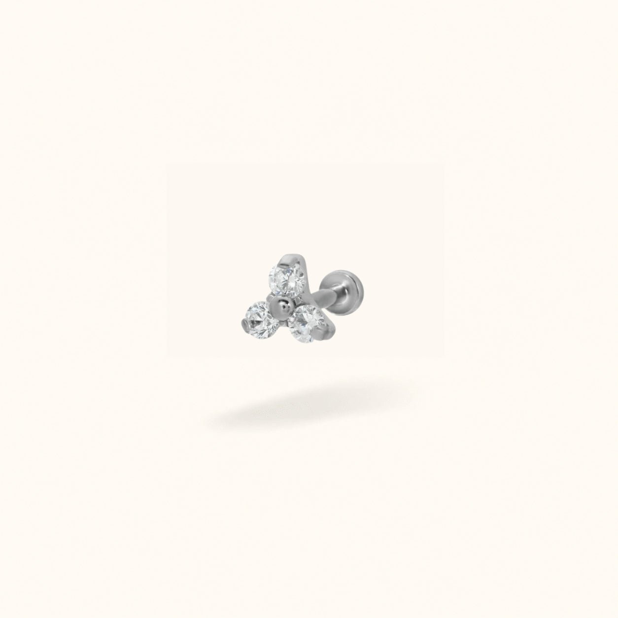 Titanium Crystal Trinity - Threadless - Lulu Ave Body Jewelery