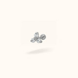 Titanium Crystal Trinity - Threadless - Lulu Ave Body Jewelery