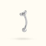 Titanium Crystal Trinity Curve Rook Barbell - Rook - Lulu Ave Body Jewelery
