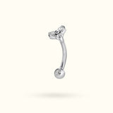 Titanium Crystal Trinity Curve Rook Barbell - Rook - Lulu Ave Body Jewelery