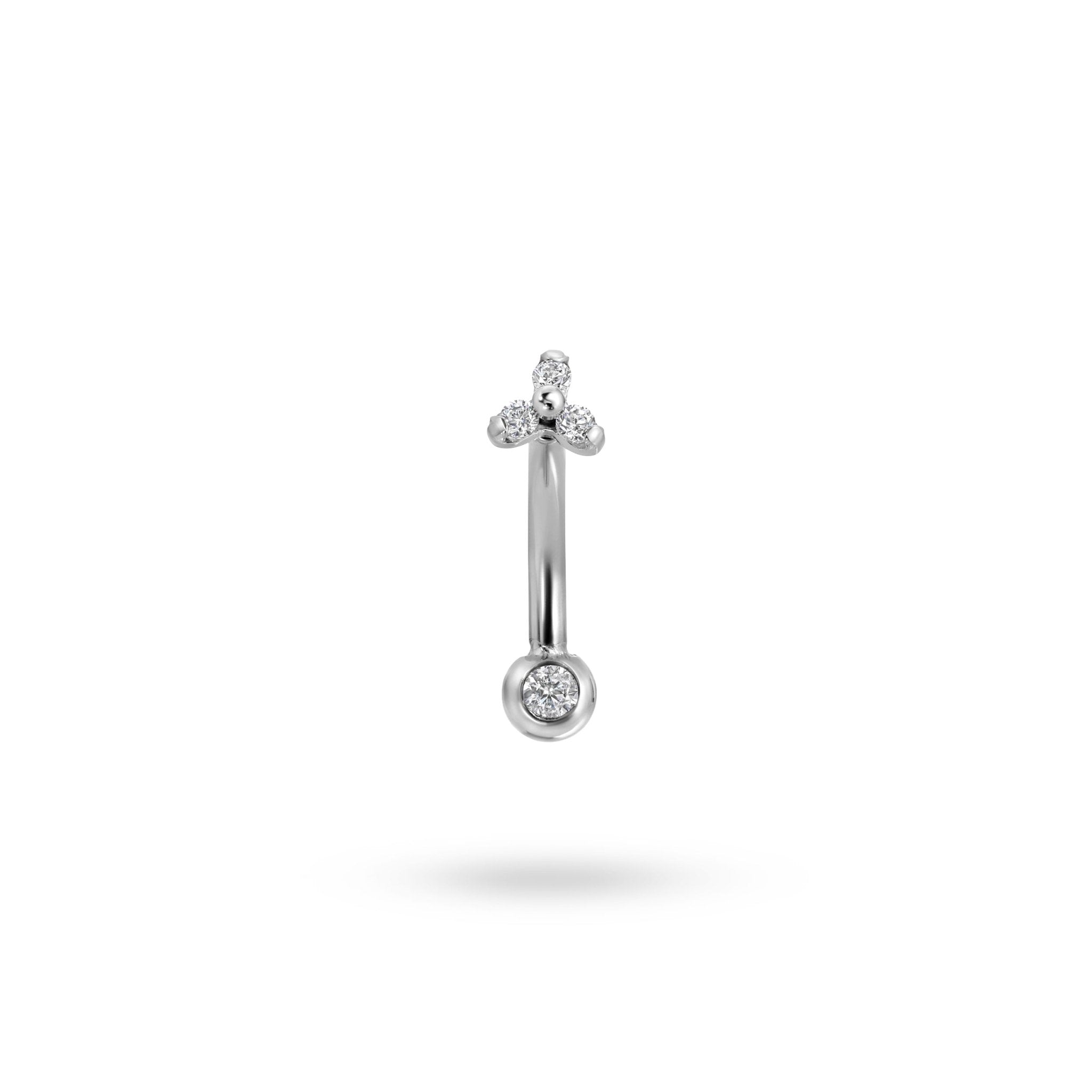 Titanium Crystal Trinity Curve Rook Barbell - Rook - Lulu Ave Body Jewelery