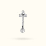 Titanium Crystal Trinity Curve Rook Barbell - Rook - Lulu Ave Body Jewelery