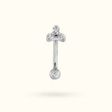 Titanium Crystal Trinity Curve Rook Barbell - Rook - Lulu Ave Body Jewelery