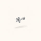 Titanium Five Petal Flower Flatback - Earrings - Lulu Ave Body Jewelery