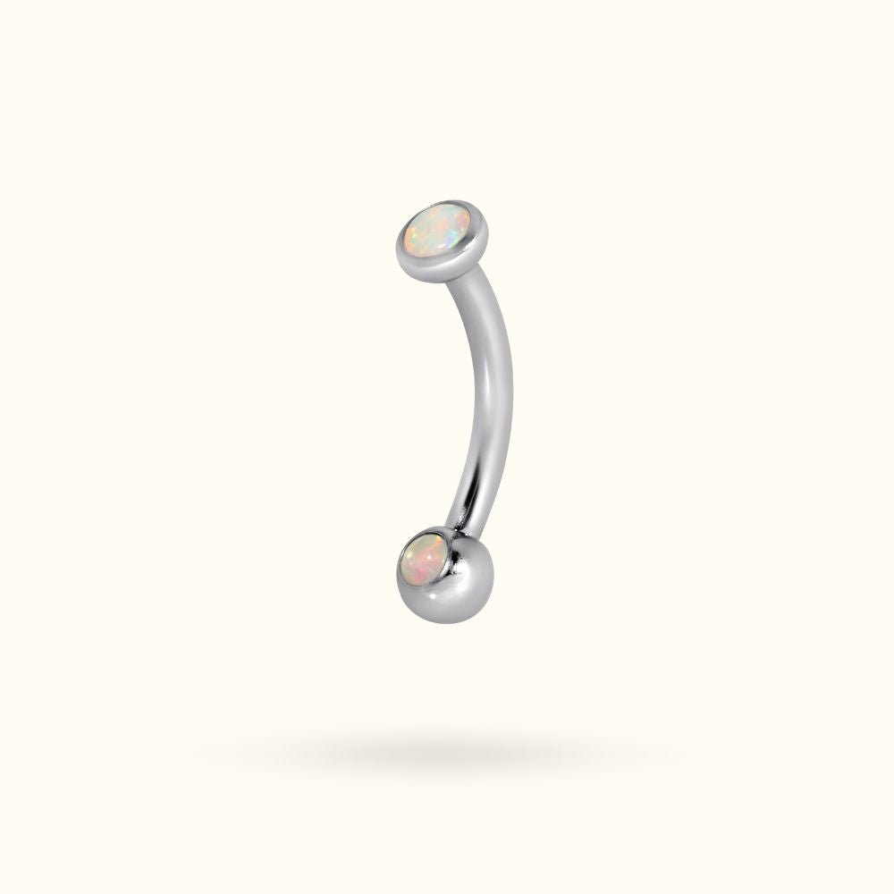 Titanium Opal Bezel Rook Barbell - Rook - Lulu Ave Body Jewelery
