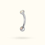 Titanium Opal Bezel Rook Barbell - Rook - Lulu Ave Body Jewelery