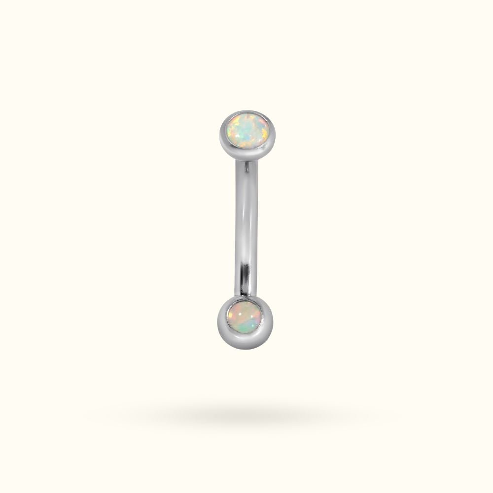 Titanium Opal Bezel Rook Barbell - Rook - Lulu Ave Body Jewelery