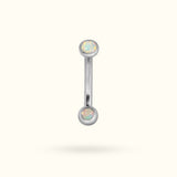 Titanium Opal Bezel Rook Barbell - Rook - Lulu Ave Body Jewelery
