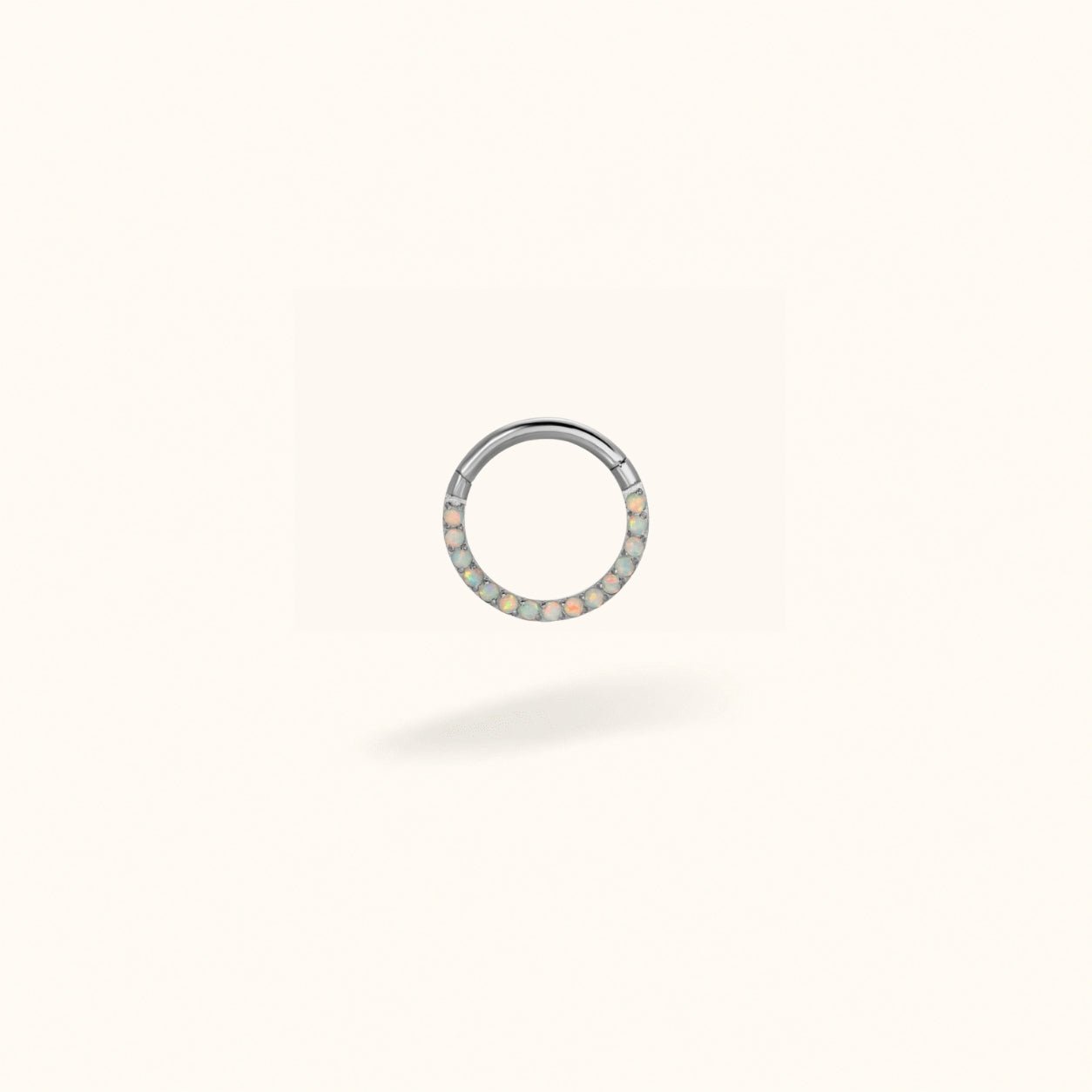 Titanium Opal Front Hinged Ring - Hinged Ring - Lulu Ave Body Jewelery