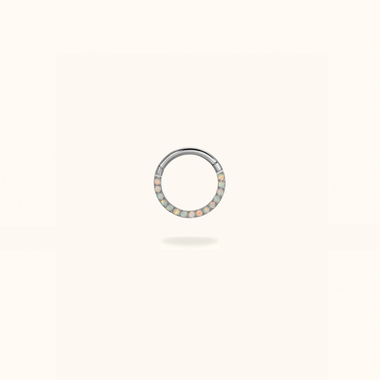 Titanium Opal Front Hinged Ring - Hinged Ring - Lulu Ave Body Jewelery