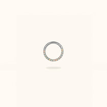Titanium Opal Front Hinged Ring - Hinged Ring - Lulu Ave Body Jewelry