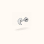 Titanium Plain Moon - Threadless - Lulu Ave Body Jewelery