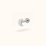 Titanium Plain Moon - Threadless - Lulu Ave Body Jewelery