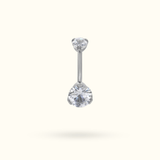 Titanium Crystal Prong Navel Barbell - Belly Rings - Lulu Ave Body Jewelery