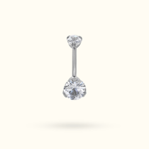 Titanium Crystal Prong Navel Barbell - Belly Rings - Lulu Ave Body Jewelery