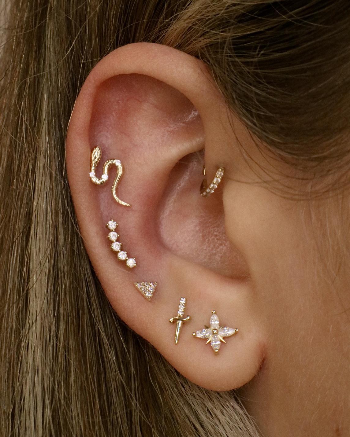 14k North Star Single Earring - Lulu Ave Body Jewelery