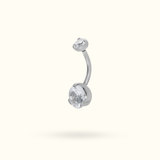 Titanium Crystal Prong Navel Barbell - Belly Rings - Lulu Ave Body Jewelery