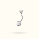 Titanium Opal Prong Navel Barbell - Belly Rings - Lulu Ave Body Jewelery