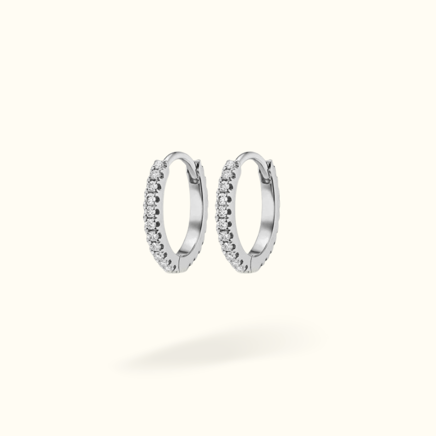 14k Crystal Huggies - Huggies - Lulu Ave Body Jewelery
