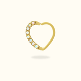 Gold Pave Opal Daith Heart - Lulu Ave Body Jewelery