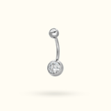 Titanium Crystal Bezel Navel Barbell - Belly Rings - Lulu Ave Body Jewelery