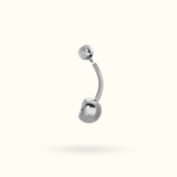 Titanium Crystal Bezel Navel Barbell - Belly Rings - Lulu Ave Body Jewelery