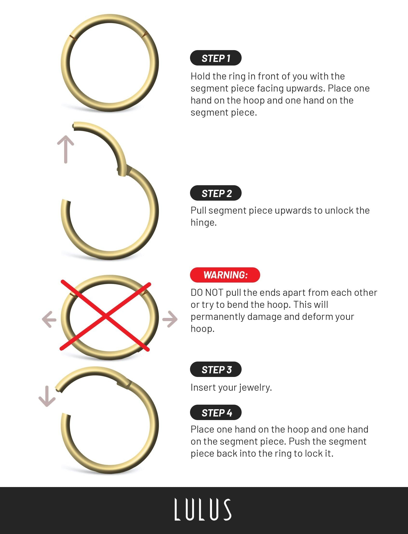 14K Hinged Ring - Lulu's Body Jewelry