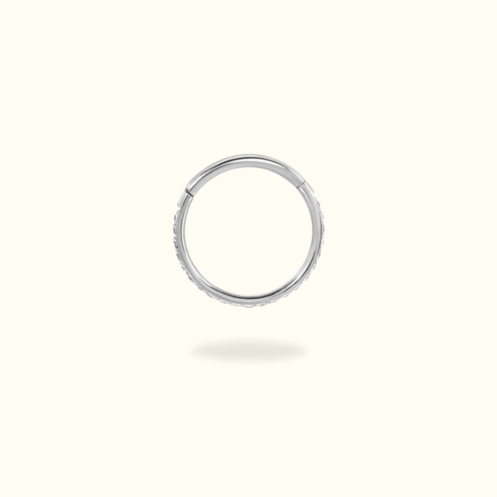 Titanium Crystal Hinged Ring - Lulu Ave Body Jewelery
