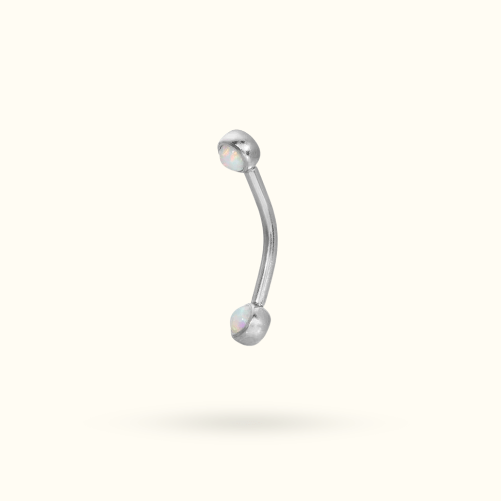 Titanium Opal Curve Push-Back Rook Barbell - Lulu Ave Body Jewelery